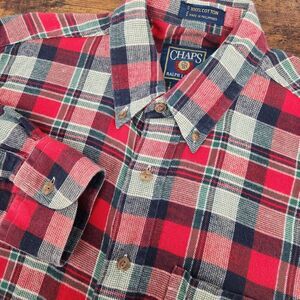 Chaps Ralph Lauren Vintage Cotton Button Down‎ Flannel Men's Size Medium